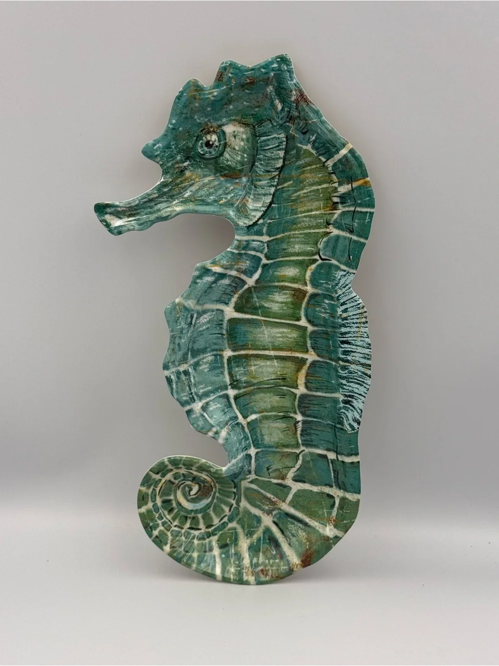 Pier 1 Imports Spikey Seahorse Serving Tray Melamine Platter Coastal Decor 13”